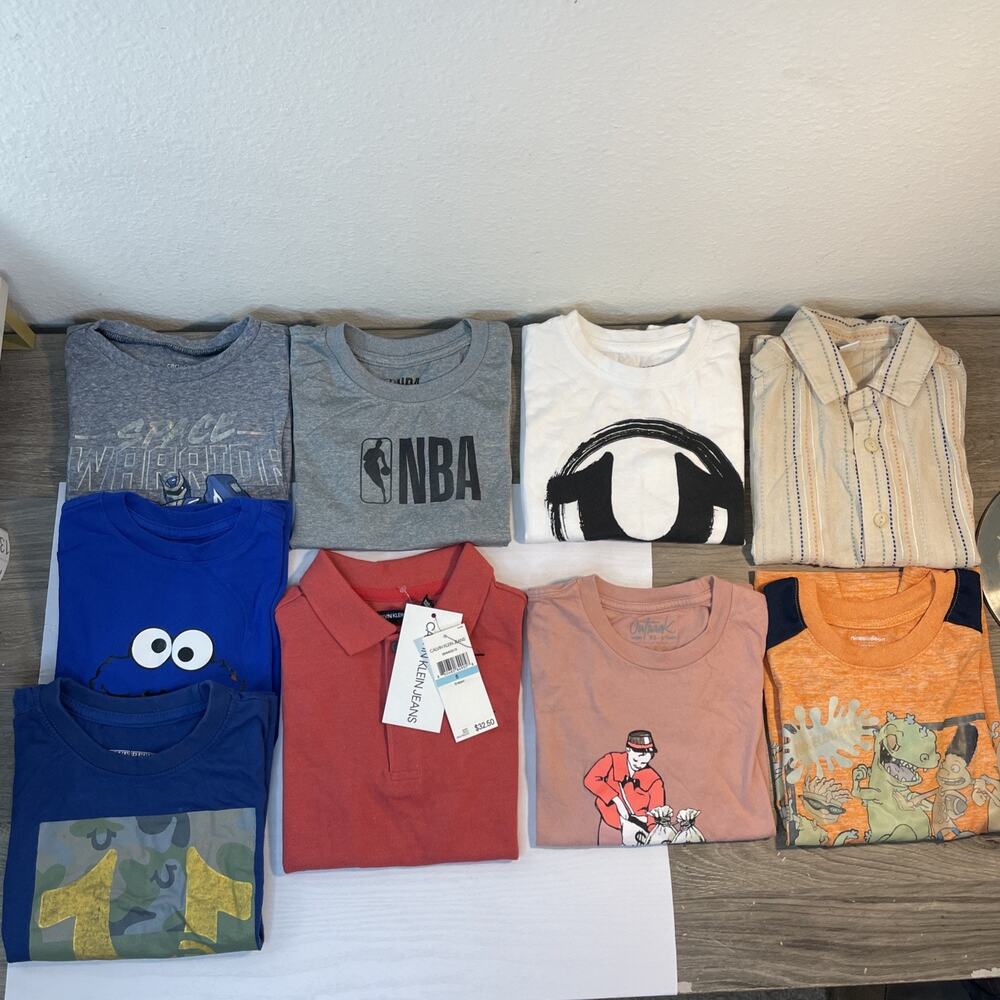 Boy Shirt Lot Size 5T 6T True Religion NBA Calvin Klein Nickelodeon 9pc Tees
